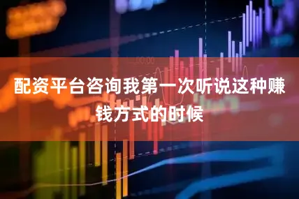 配资平台咨询我第一次听说这种赚钱方式的时候